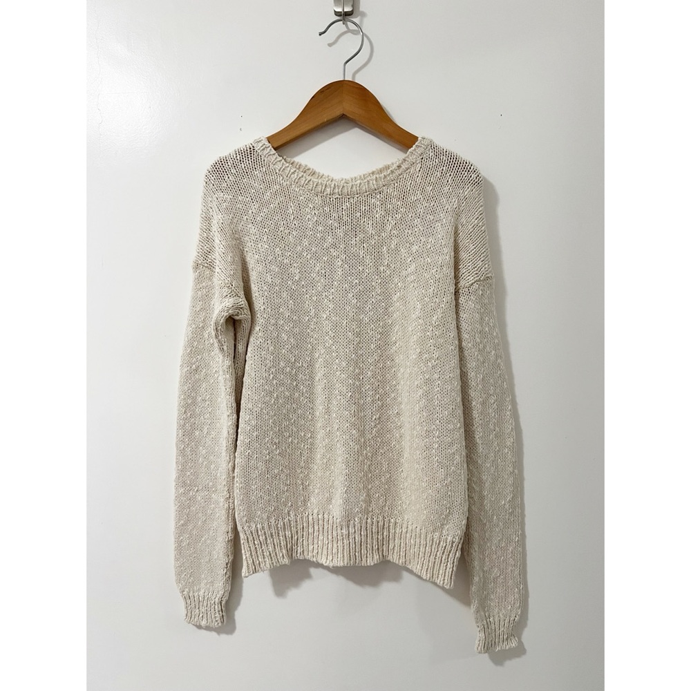 Hartford‎ Alternative Classics Cream Knit Sweater Backside Button Up 10